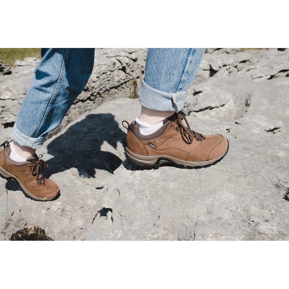 Meindl Philadelphia Lady GTX Wide Fit Walking Shoes - Brown - Hill and Dale Outdoors