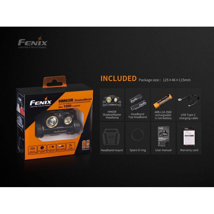 Fenix HM65R ShadowMaster 1200 Lumens Rechargeable Headtorch - Hill and Dale Outdoors