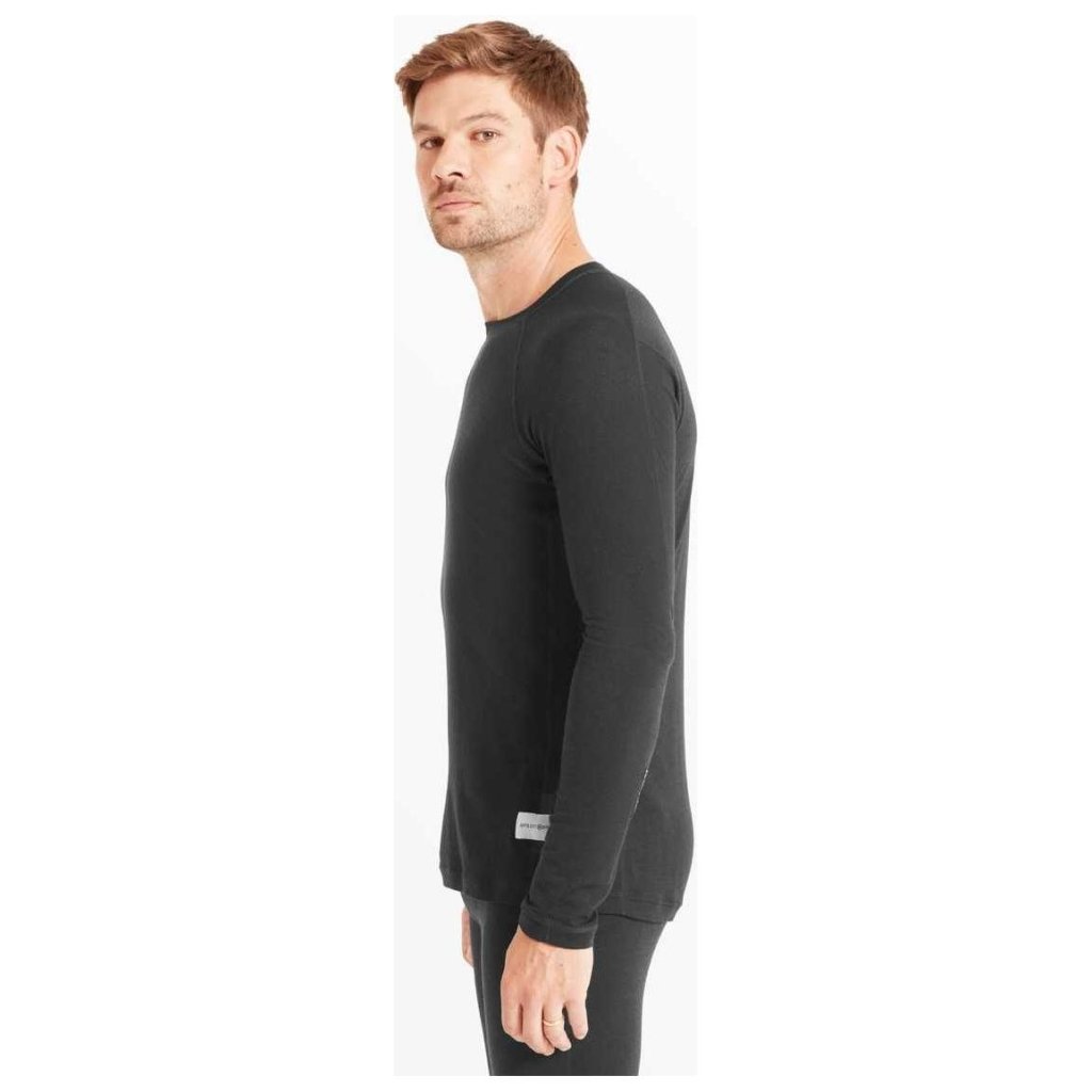 Artilect Boulder 125 Long Sleeve Crew Merino Men&#39;s Baselayer - Black - Hill and Dale Outdoors