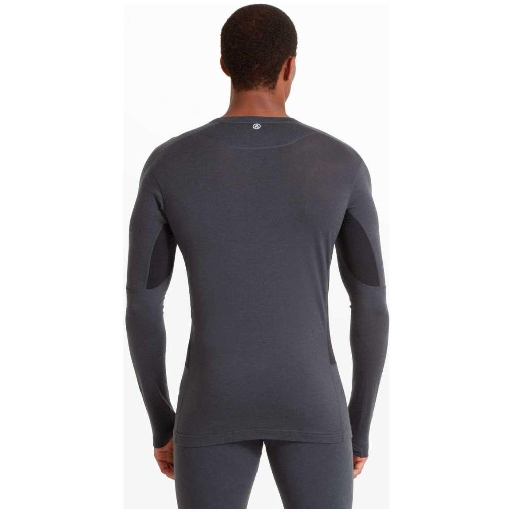 Artilect Boulder 125 Long Sleeve Crew Merino Men&#39;s Baselayer - Dusk Blue/ Black - Hill and Dale Outdoors