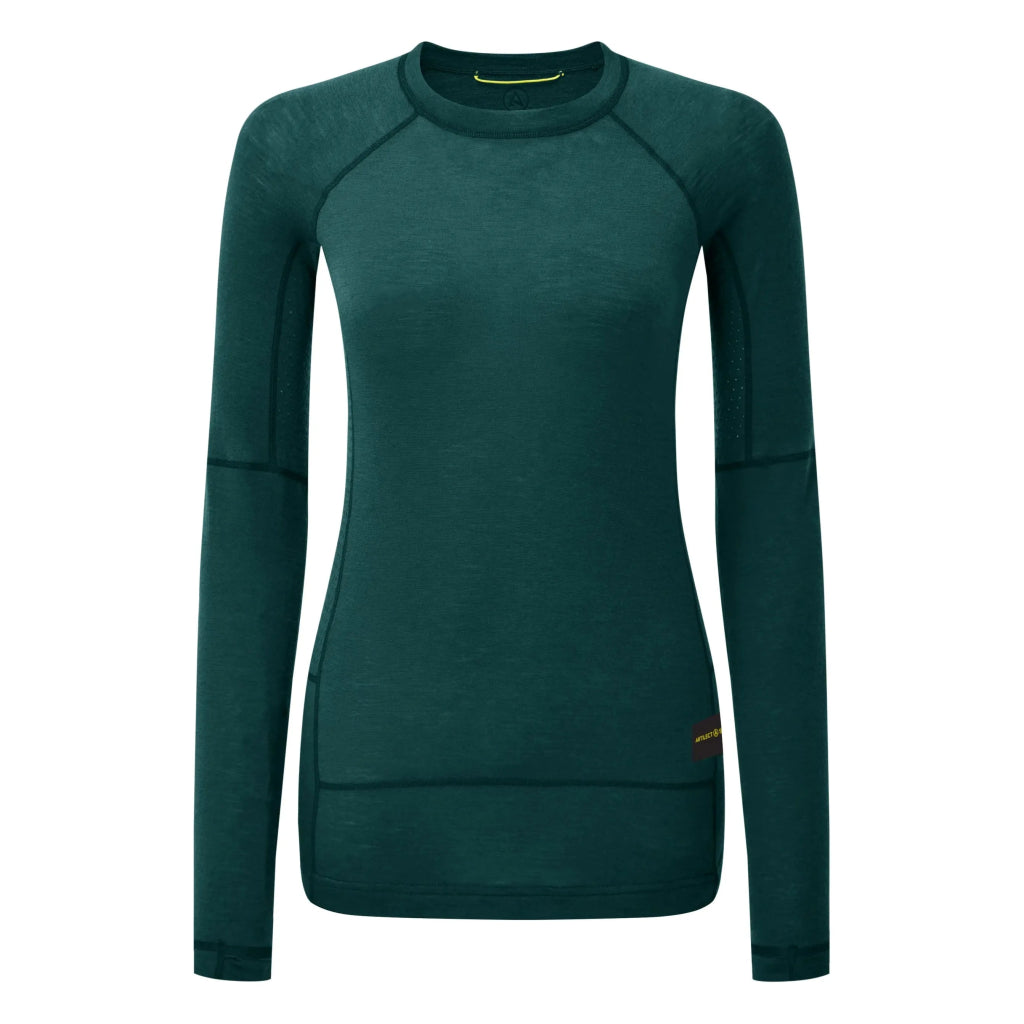 Artilect Boulder 125 Long Sleeve Crew Merino Women&#39;s Baselayer - Scarab - Hill and Dale Outdoors