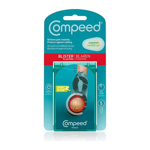 Compeed Sports Underfoot Hydrocolloid Blister Plaster - Pack of 5 - Hill and Dale Outdoors