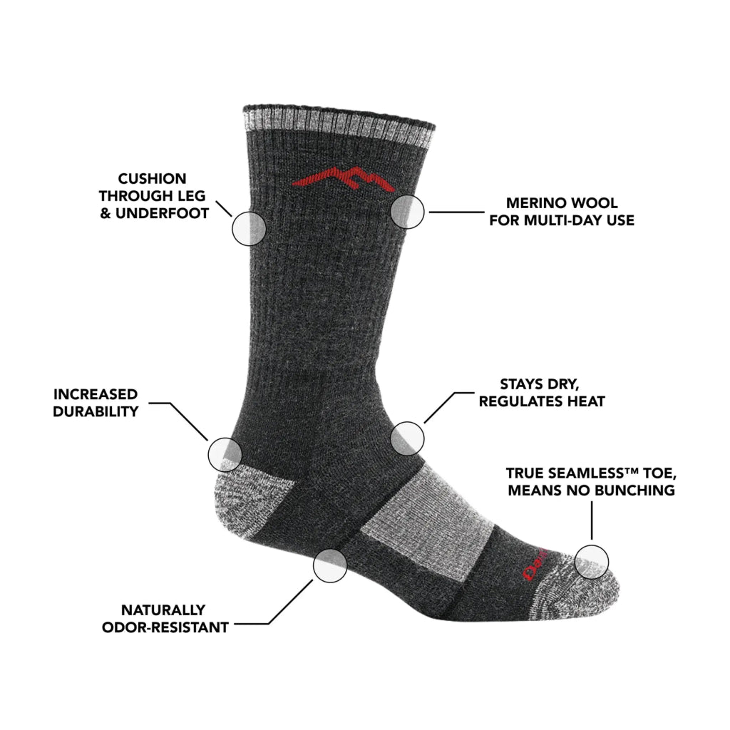 Darn Tough 1405 Men's Hiker Boot Full Cushion Midweight Hiking Sock - Olive - Hill and Dale Outdoors