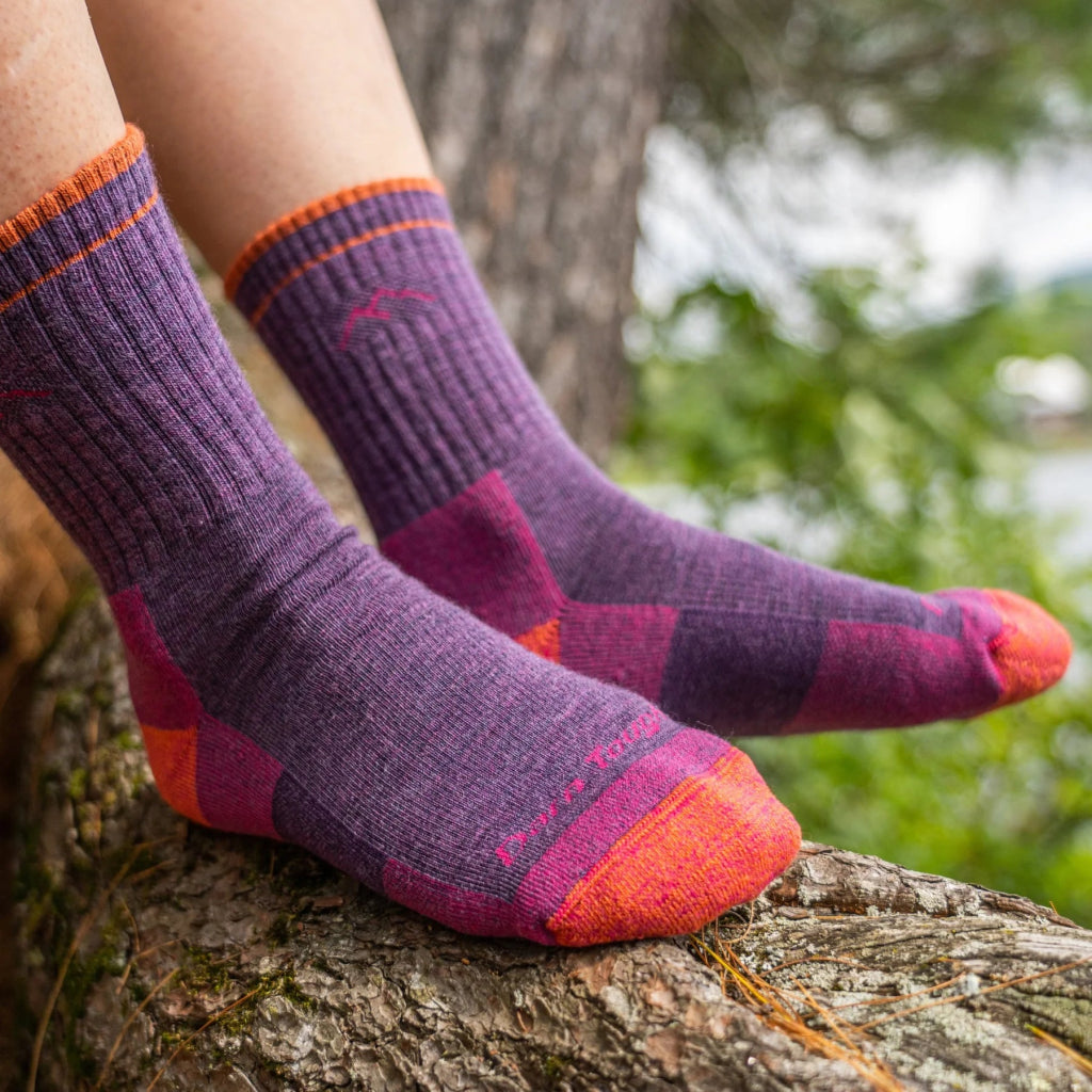 Darn Tough 1903 Women's Hiker Micro Crew Midweight Hiking Sock - Plum Health - Hill and Dale Outdoors