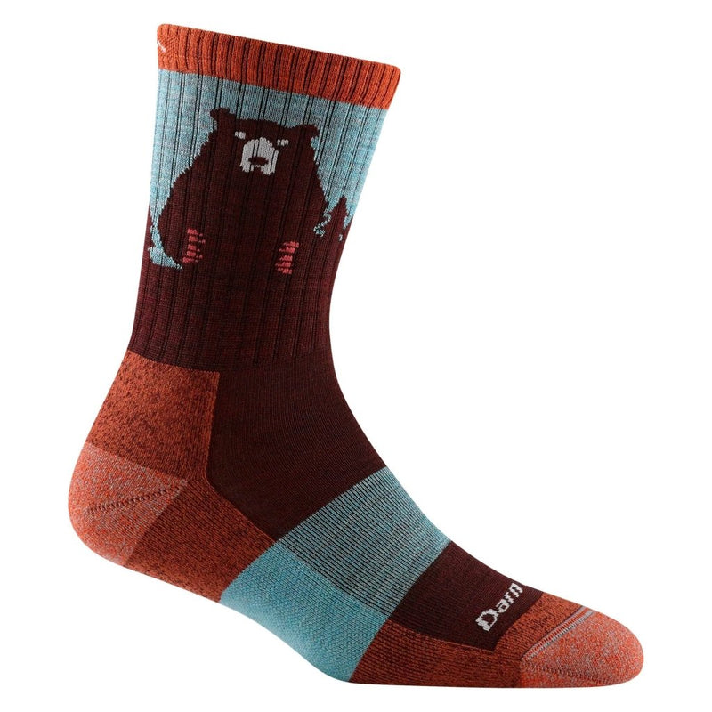 Darn Tough 1970 Women's Bear Town Micro Crew Lightweight Hiking Sock - Burgundy - Hill and Dale Outdoors
