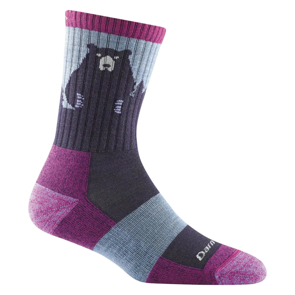 Darn Tough 1970 Women's Bear Town Micro Crew Lightweight Hiking Sock - Purple - Hill and Dale Outdoors