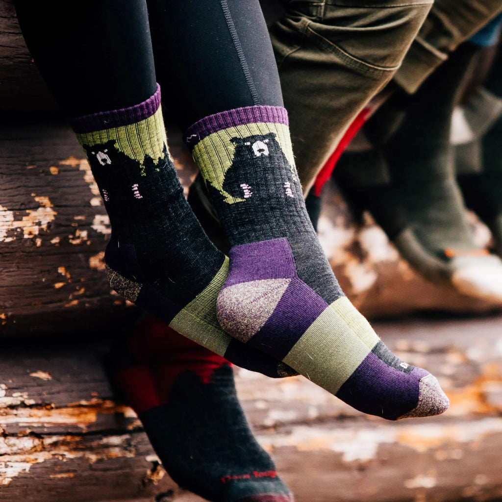 Darn Tough 1970 Women's Bear Town Micro Crew Lightweight Hiking Sock - Purple - Hill and Dale Outdoors