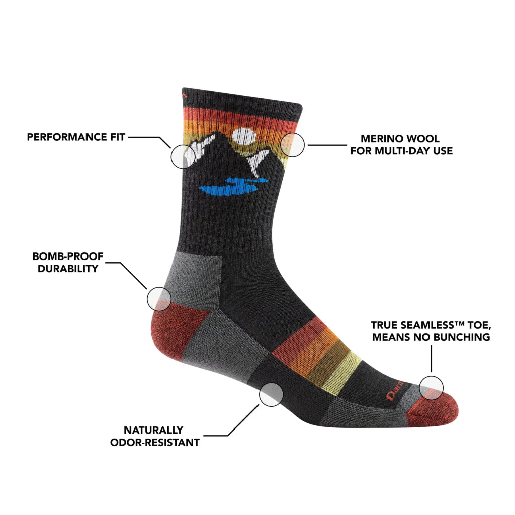 Darn Tough 1997 Men's Sunset Ridge Micro Crew Lightweight Hiking Sock - Bottle - Hill and Dale Outdoors