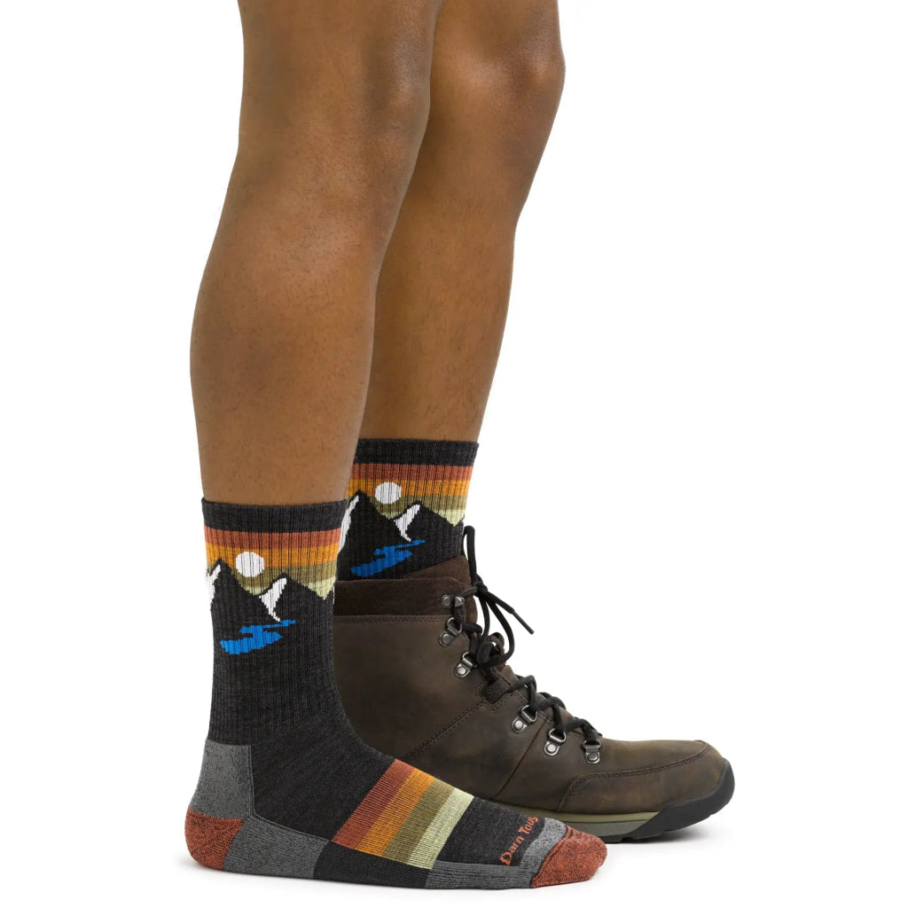 Darn Tough 1997 Men's Sunset Ridge Micro Crew Lightweight Hiking Sock - Charcoal - Hill and Dale Outdoors