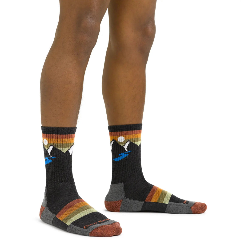 Darn Tough 1997 Men's Sunset Ridge Micro Crew Lightweight Hiking Sock - Charcoal - Hill and Dale Outdoors