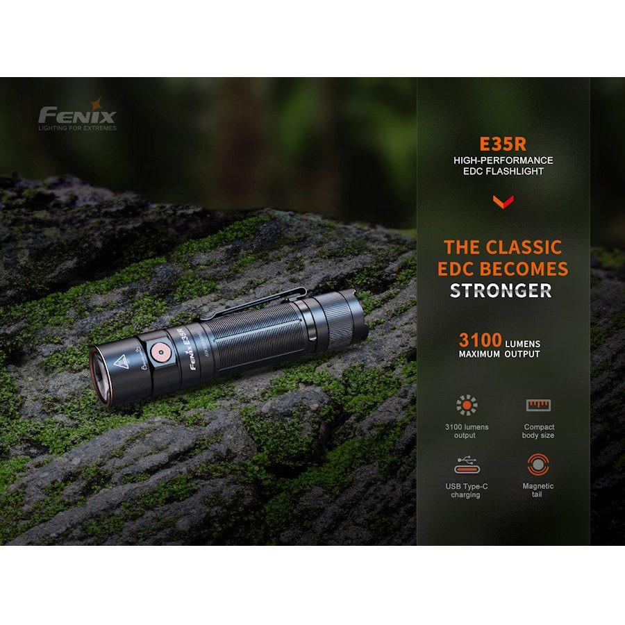 Fenix E35R Handheld Rechargeable Flashlight - Hill and Dale Outdoors