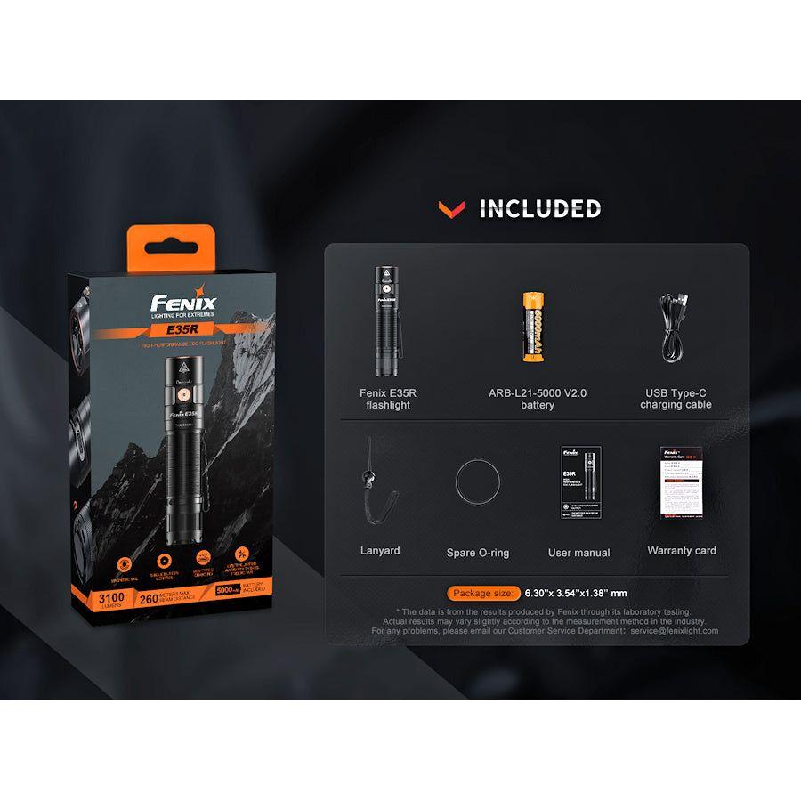 Fenix E35R Handheld Rechargeable Flashlight - Hill and Dale Outdoors