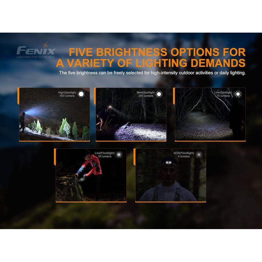 Fenix HL18R - T 500 Lumens Rechargeable Headtorch - Hill and Dale Outdoors