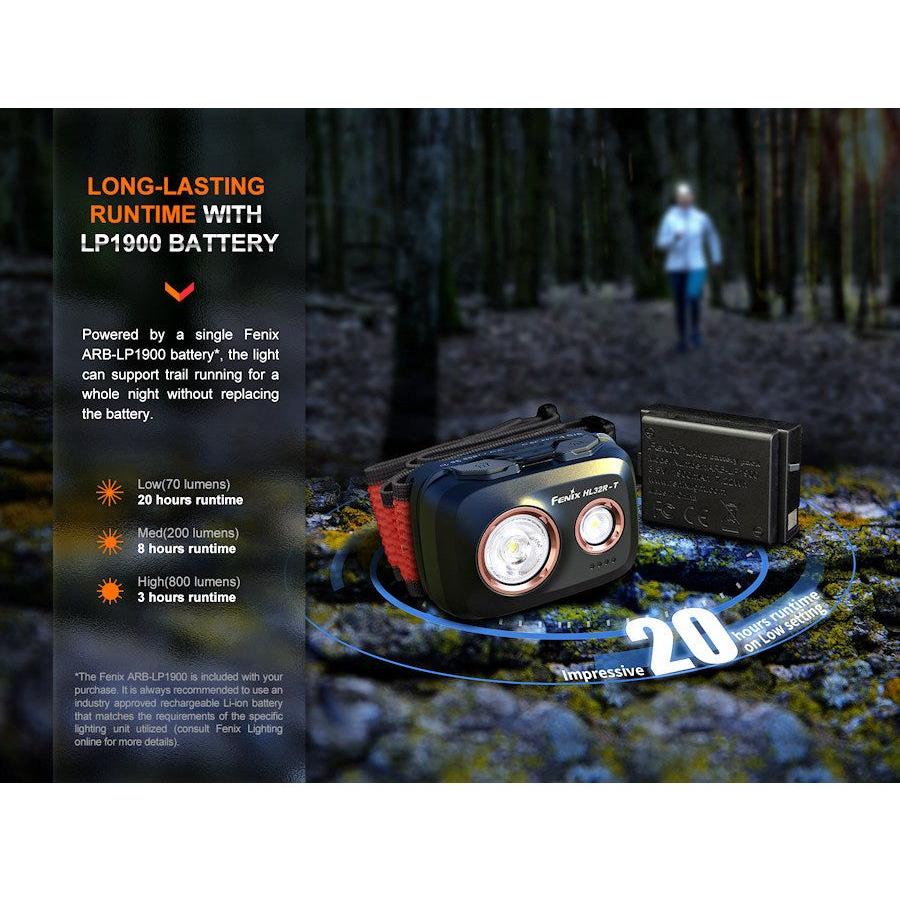 Fenix HL32R - T 800 Lumens Trail Headtorch - Black - Hill and Dale Outdoors