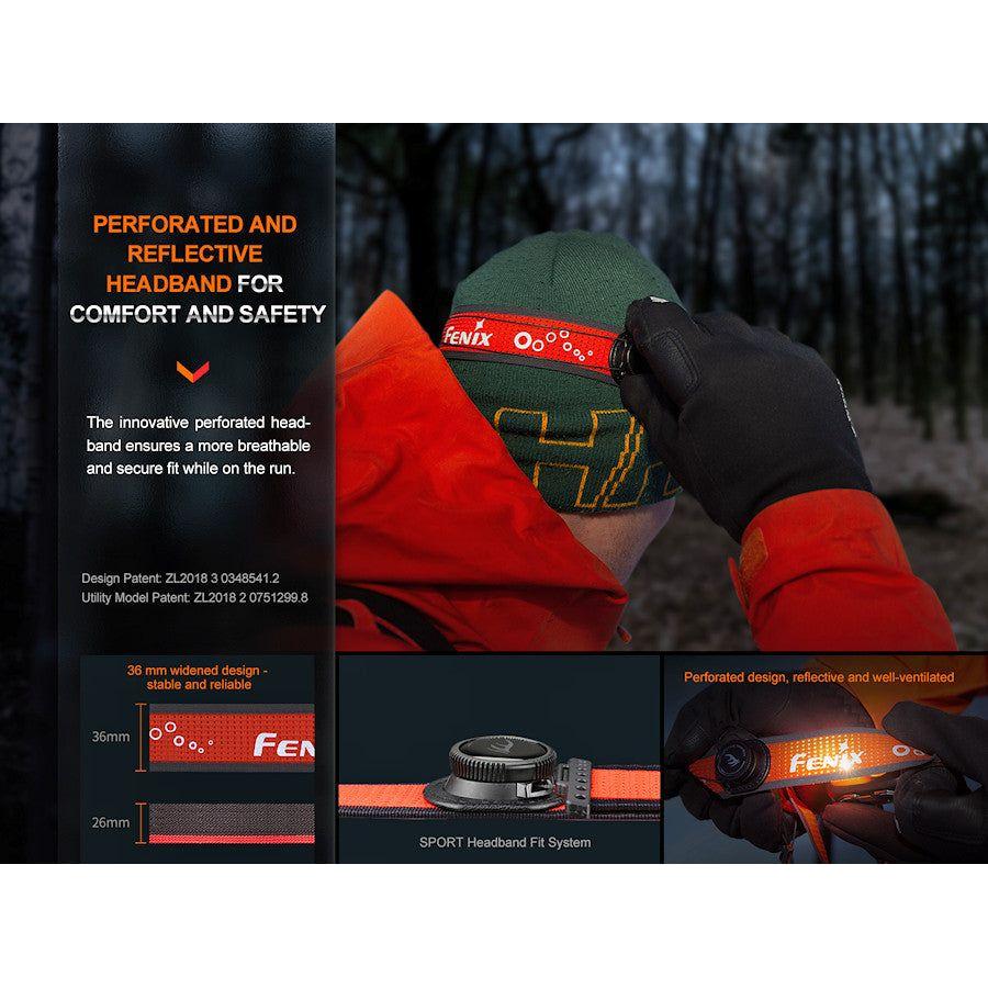 Fenix HL32R - T 800 Lumens Trail Headtorch - Black - Hill and Dale Outdoors