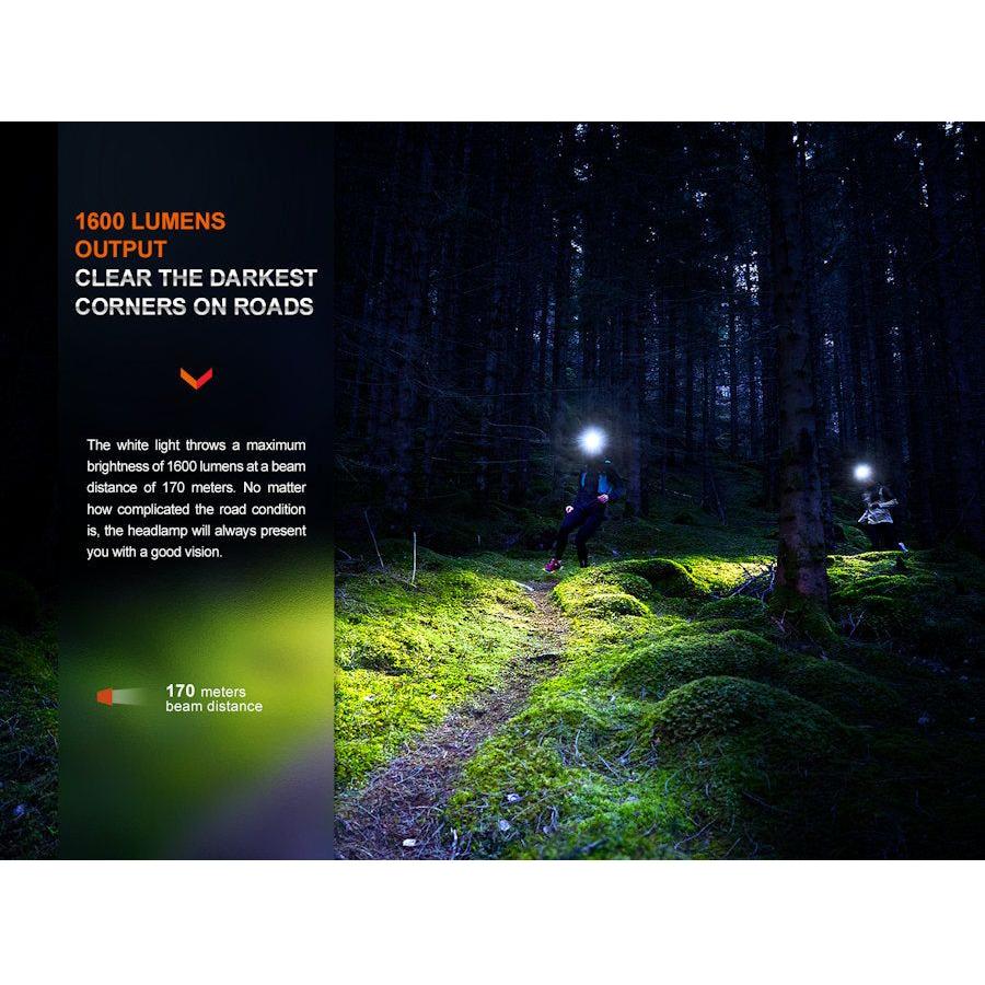 Fenix HM65R - T V2.0 Trail Running USB Rechargeable Headtorch - Dark Purple - Hill and Dale Outdoors
