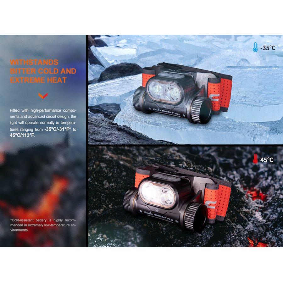 Fenix HM65R - T V2.0 Trail Running USB Rechargeable Headtorch - Dark Purple - Hill and Dale Outdoors