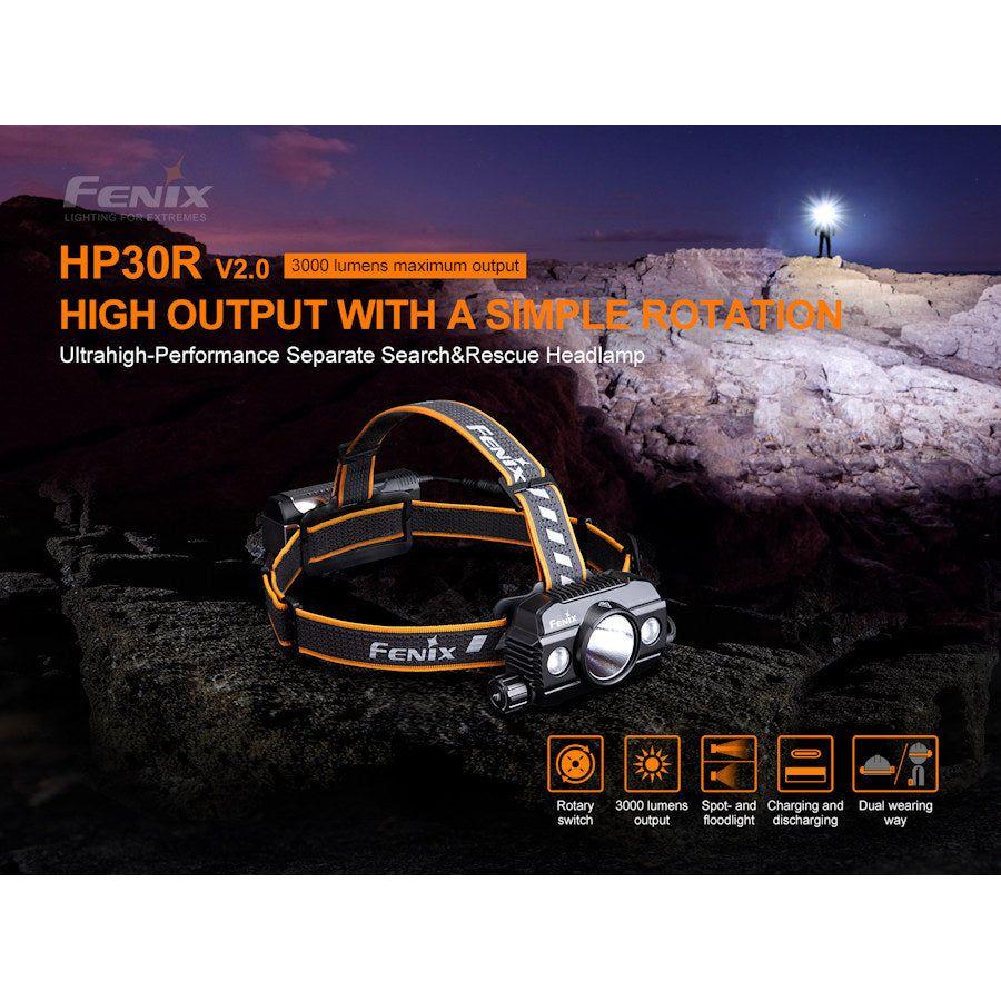 Fenix HP30R V2.0 3000 Lumen Rechargeable Headtorch - Hill and Dale Outdoors