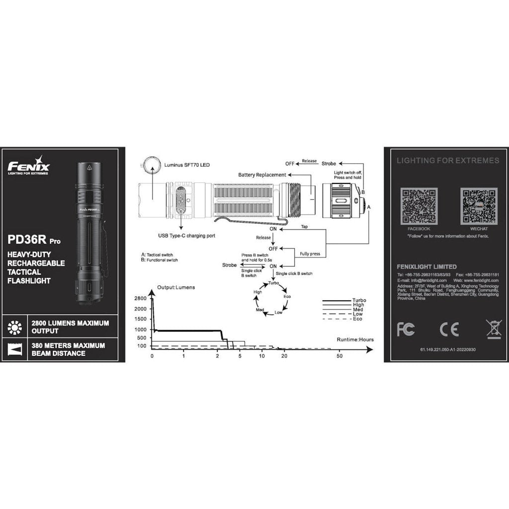 Fenix PD36R Pro With Free E03R v2 Blue Keychain Torch - Seasonal Gift - Hill and Dale Outdoors