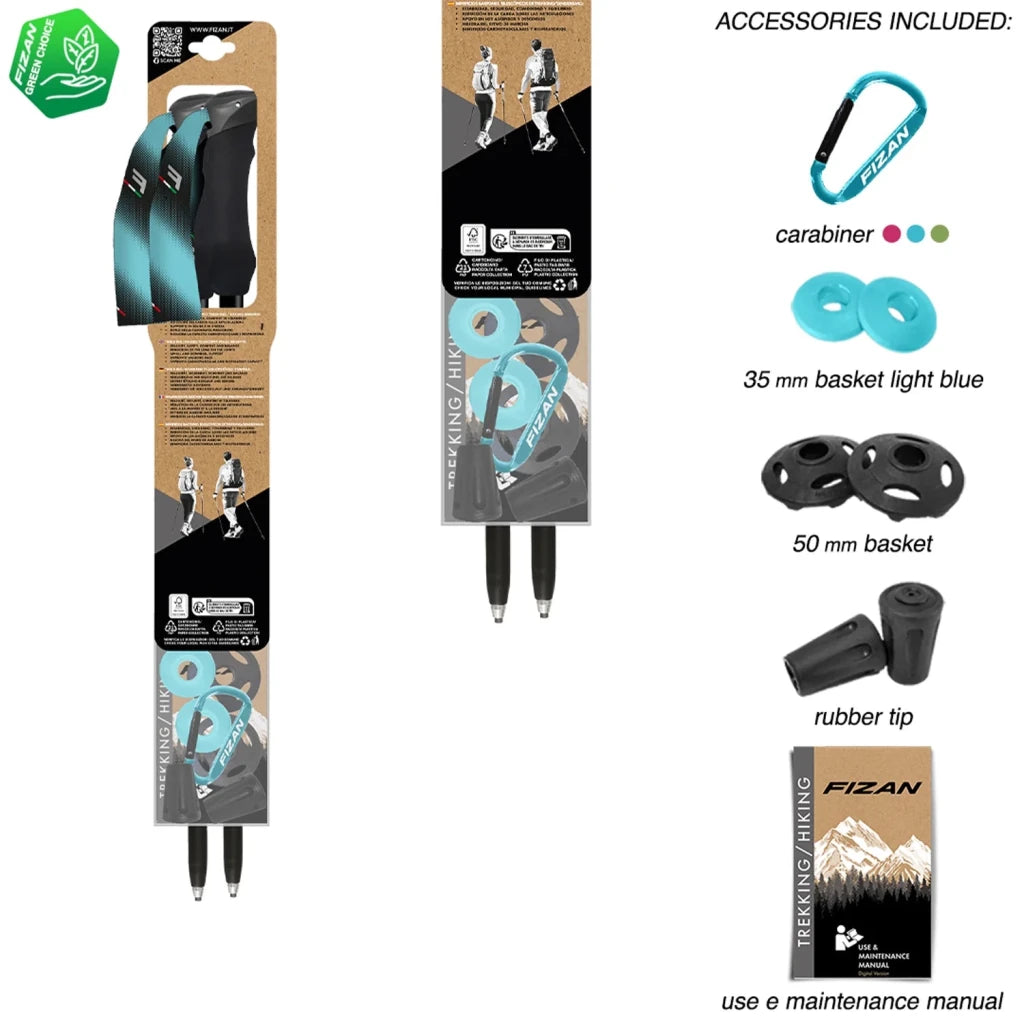 Fizan Compact 4 Tech Walking Poles (Pair) - Hill and Dale Outdoors