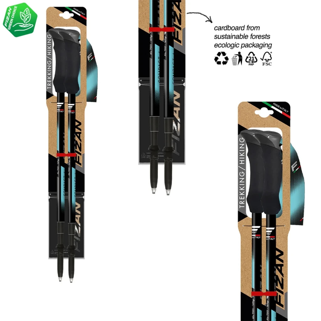 Fizan Compact 4 Tech Walking Poles (Pair) - Hill and Dale Outdoors