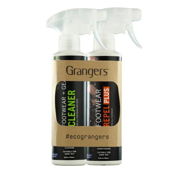 Grangers Footwear and Gear Cleaner, Footwear Repel Plus Eco Twin Pack - 275ml - Hill and Dale Outdoors