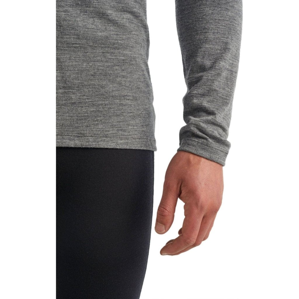Icebreaker Men&#39;s Merino 200 Oasis Long Sleeve Crewe Thermal Top - Gritstone Heather - Hill and Dale Outdoors