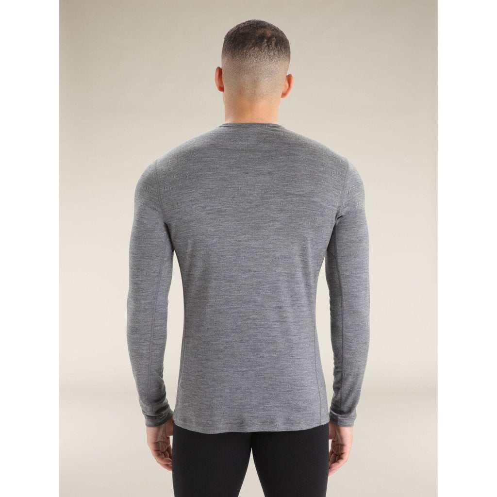 Icebreaker Men&#39;s Merino 200 Oasis Long Sleeve Crewe Thermal Top - Gritstone Heather - Hill and Dale Outdoors