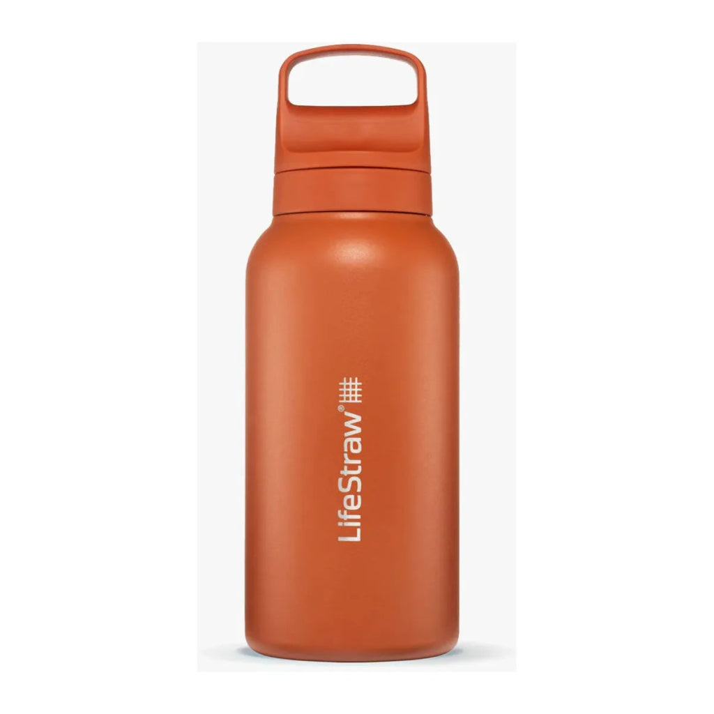 LifeStraw Go Stainless Steel 1L Bottle - Kyoto Orange - Hill and Dale Outdoors