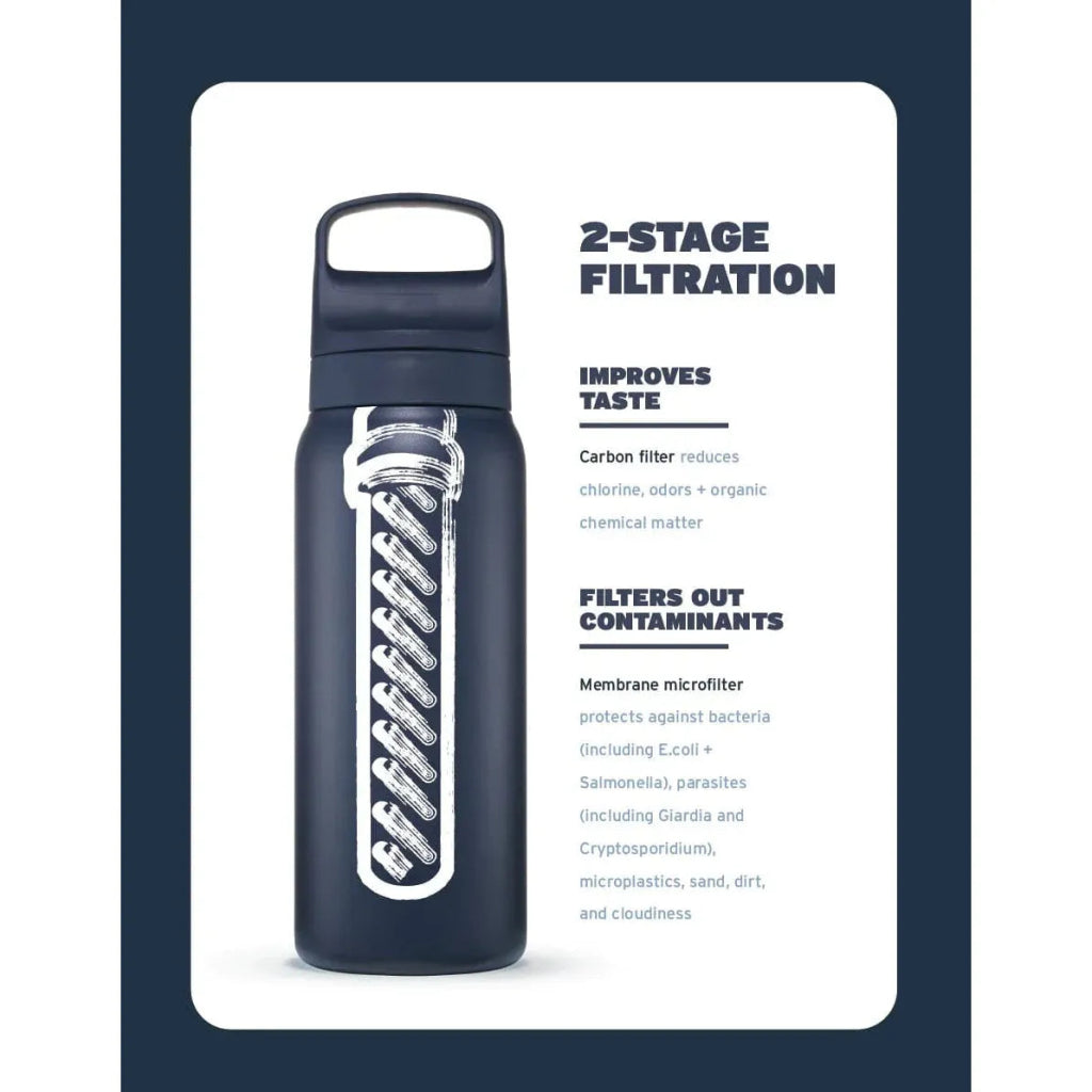 LifeStraw Go Stainless Steel 1L Bottle - Kyoto Orange - Hill and Dale Outdoors