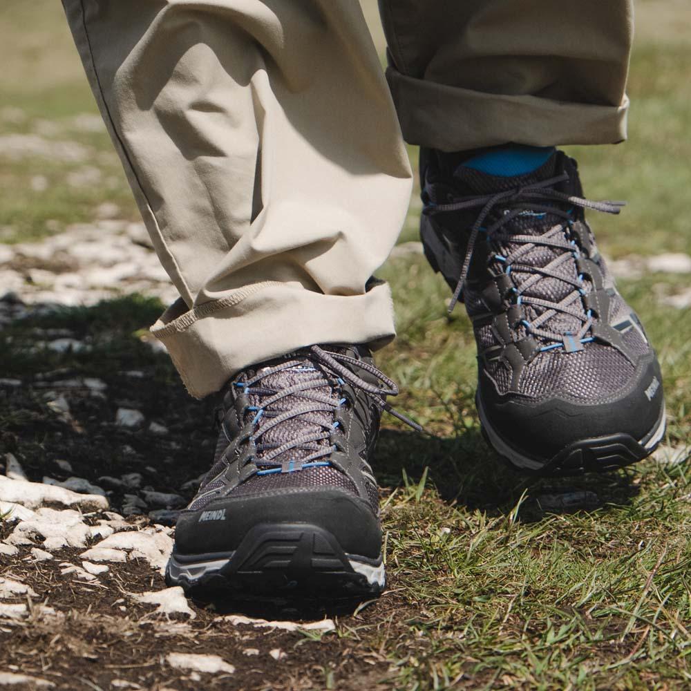 Meindl Activo GTX Wide Fit Walking Shoes - Anthracite/Ocean - Hill and Dale Outdoors