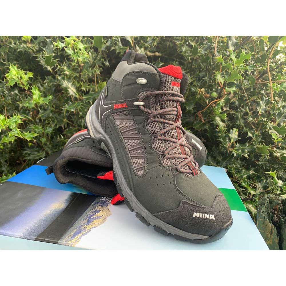 Meindl Journey Mid GTX Mens Wide Fit Walking Boots - Anthracite/Red - Hill and Dale Outdoors
