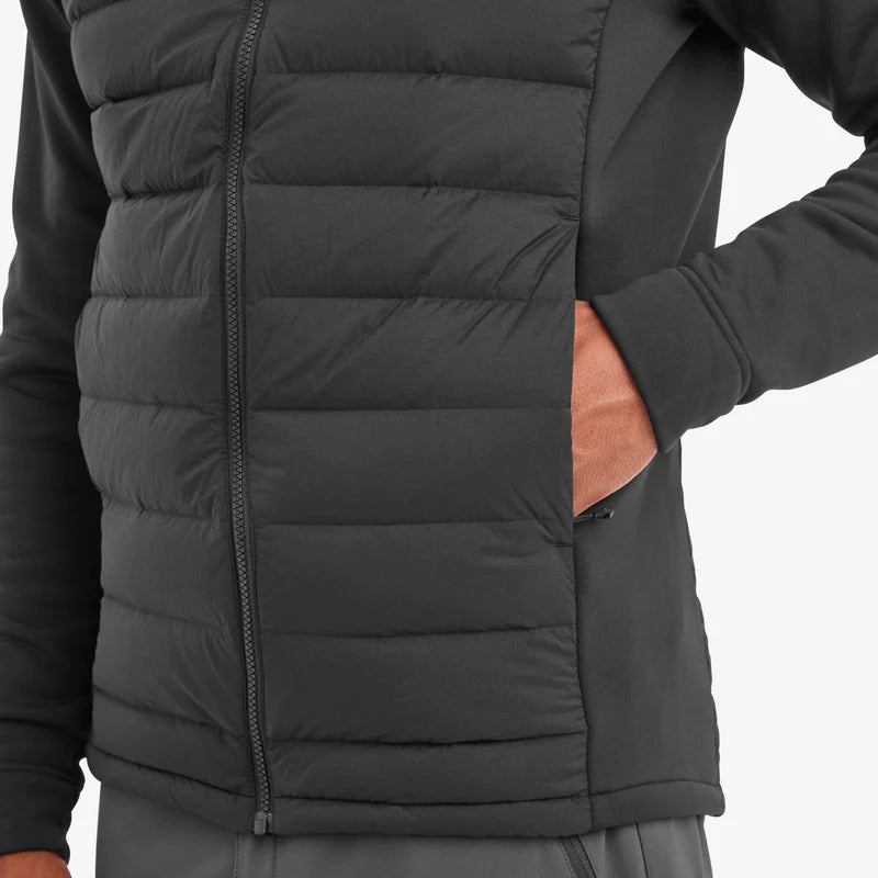 Montane Men's Composite Hooded Down Jacket - Black - Hill and Dale Outdoors