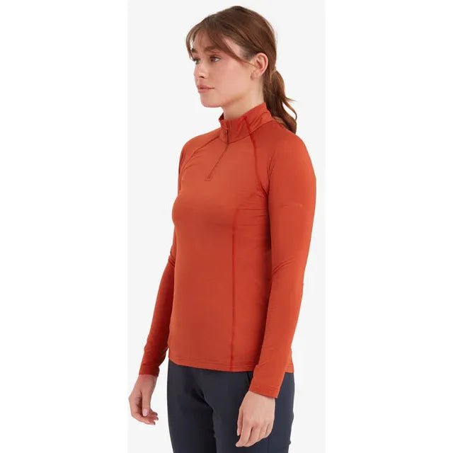 Montane Women&#39;s Dart XT Zip Neck - Saffron Red - Hill and Dale Outdoors
