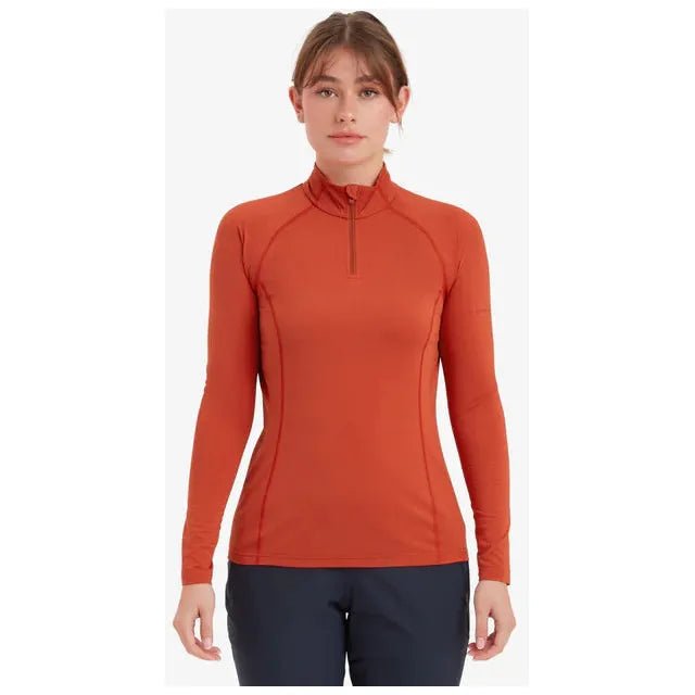 Montane Women&#39;s Dart XT Zip Neck - Saffron Red - Hill and Dale Outdoors