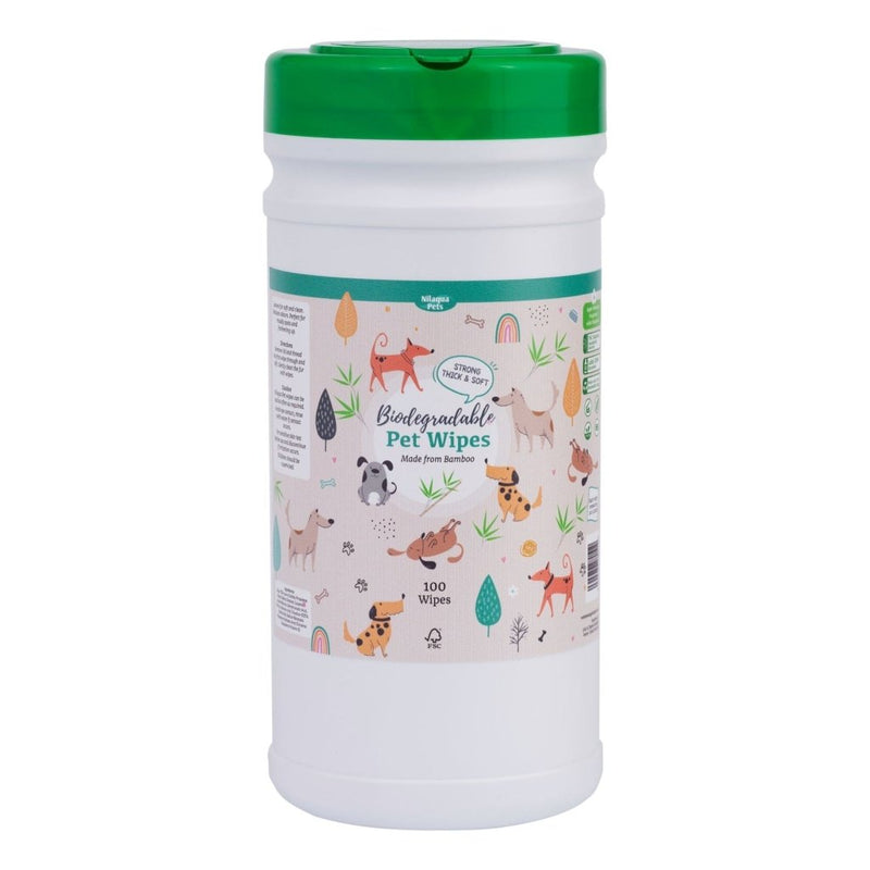 Nilaqua Pet Bamboo Biodegradable Pet Wipes Canister 100pk - Hill and Dale Outdoors