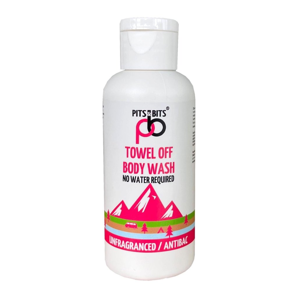 Pits &amp; Bits Towel Off Body Wash - Antibacterial and Fragrance - Free 100ml Travel Size - Hill and Dale Outdoors