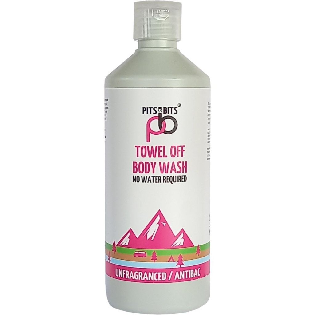 Pits &amp; Bits Towel Off Body Wash - Antibacterial and Fragrance - Free 500ml - Hill and Dale Outdoors