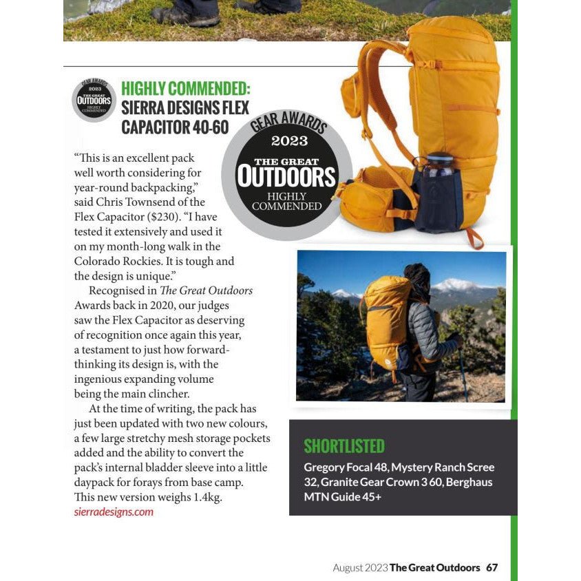 Sierra Designs 40 - 60L Flex Capacitor Rucksack - Hill and Dale Outdoors