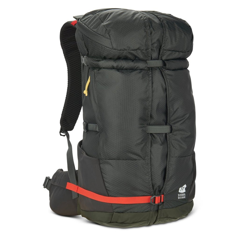 Sierra Designs Flex Hike 20L - 30L Backpack - Peat/Fiery Red - Hill and Dale Outdoors