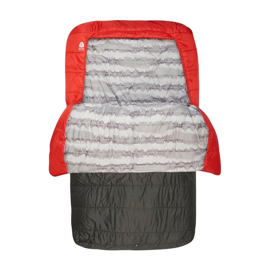 Sierra Designs Frontcountry Bed 20F 0° Degree Synthetic Duo Sleeping Bag - Red/Grey - Hill and Dale Outdoors