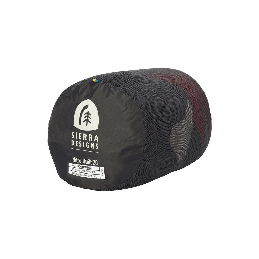 Sierra Designs Nitro Quilt 800F 20° Degree Down Sleeping Bag - Red - Hill and Dale Outdoors