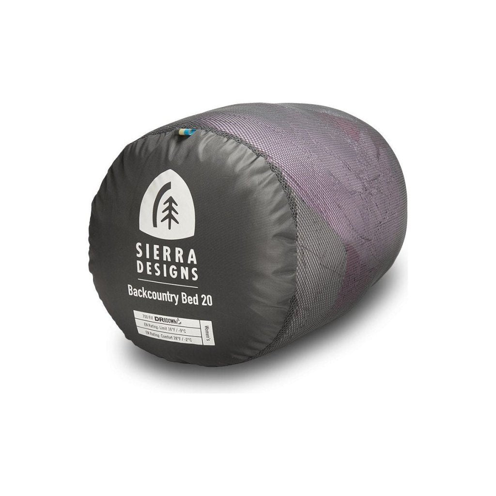 Sierra Designs Women&#39;s Backcountry Bed 650F 20° Degree Down Sleeping Bag - Purple - Hill and Dale Outdoors