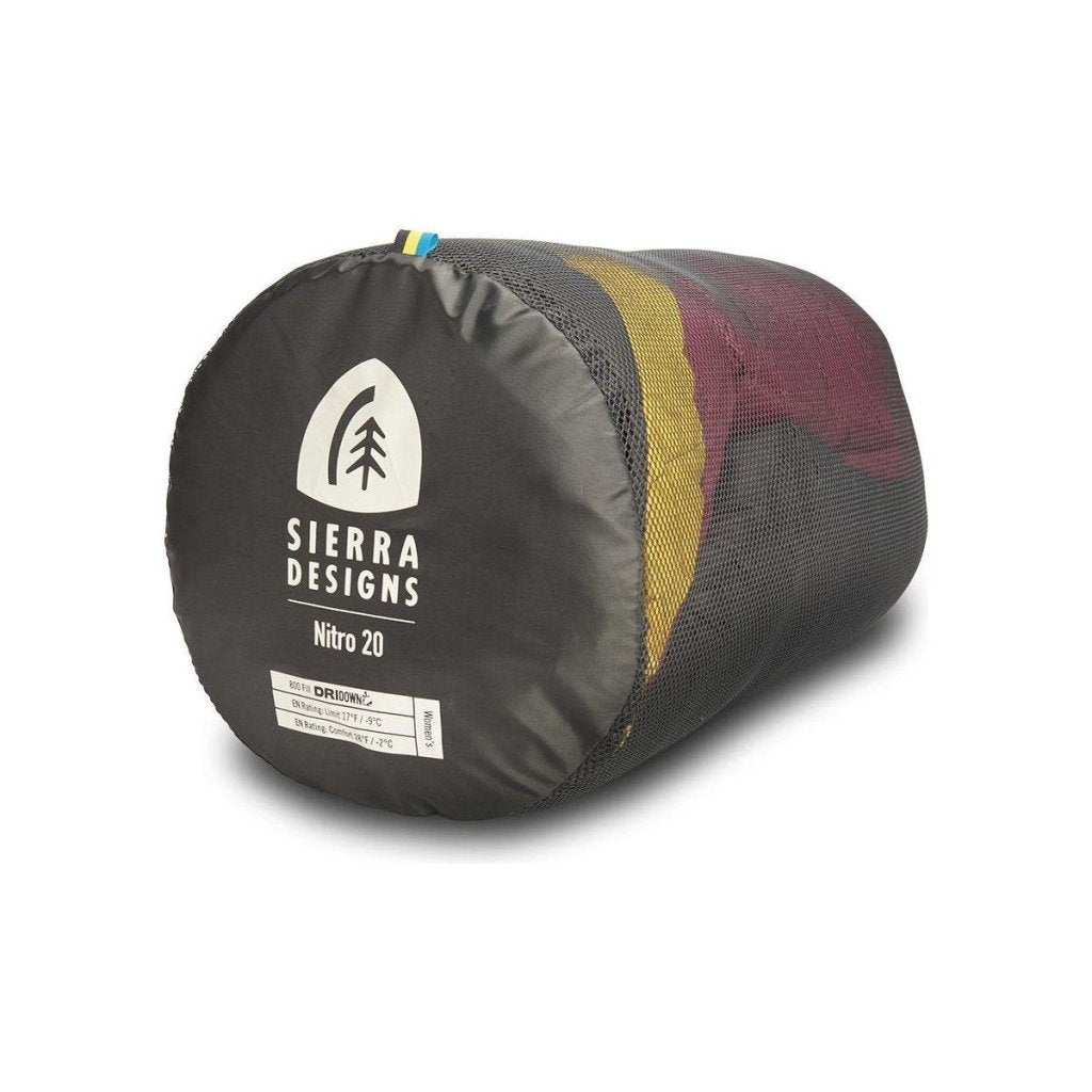 Sierra Designs Women&#39;s Nitro 800F 20° Degree Down Sleeping Bag - Sangria - Hill and Dale Outdoors