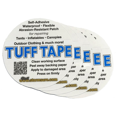 Stormsure &#39;TUFF Tape&#39; Self Adhesive Waterproof Repair Patches - 5 pack 75mm - Hill and Dale Outdoors