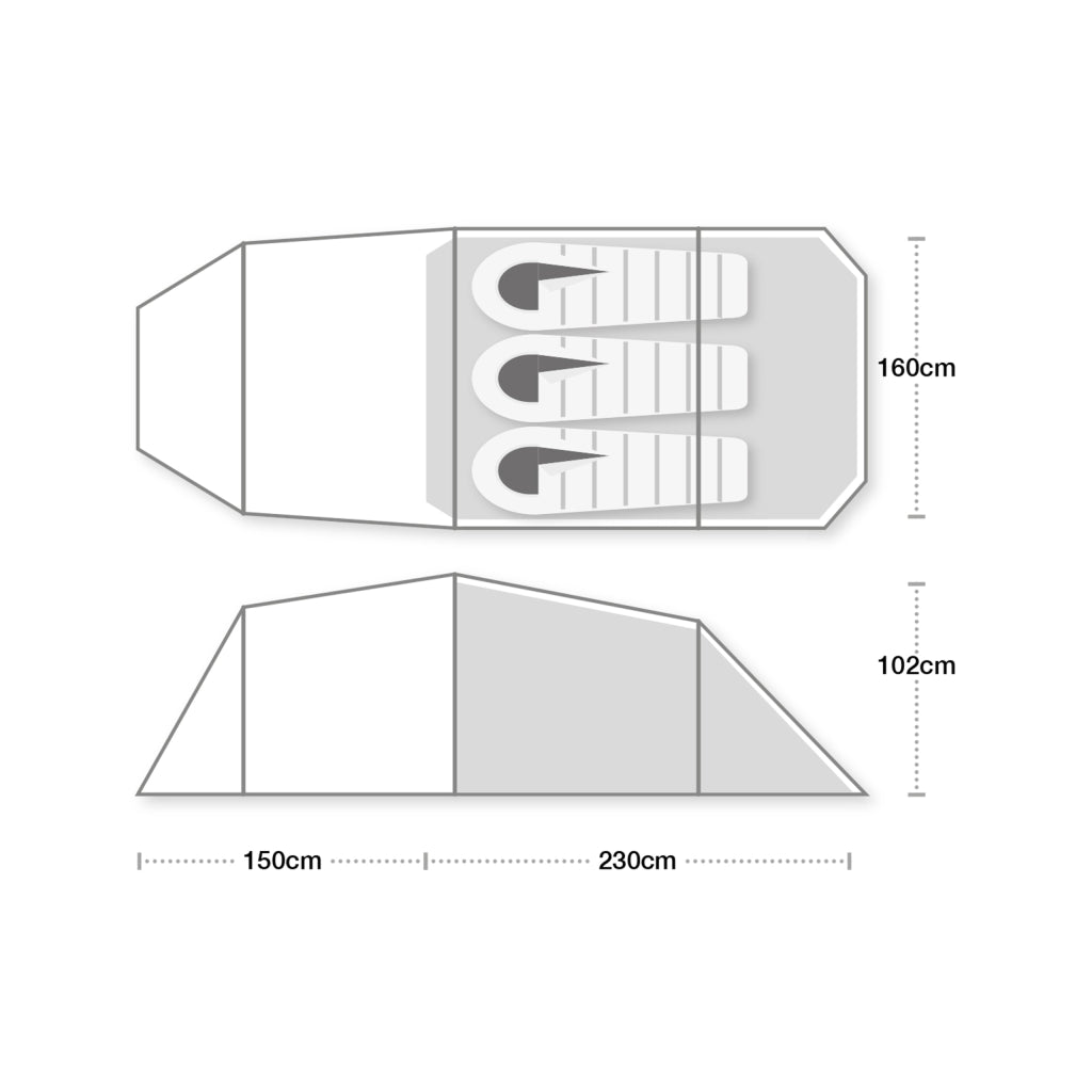 Wild Country Blizzard Elite 3 Tent - Grey - Hill and Dale Outdoors