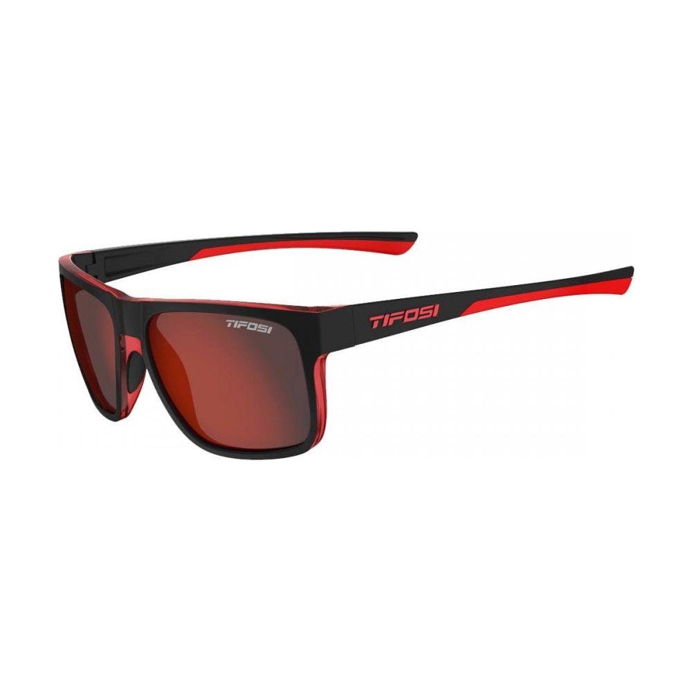 Tifosi Swick Single Lens Eyewear - Satin Black/Crimson/Smoke Red - Hill and Dale Outdoors